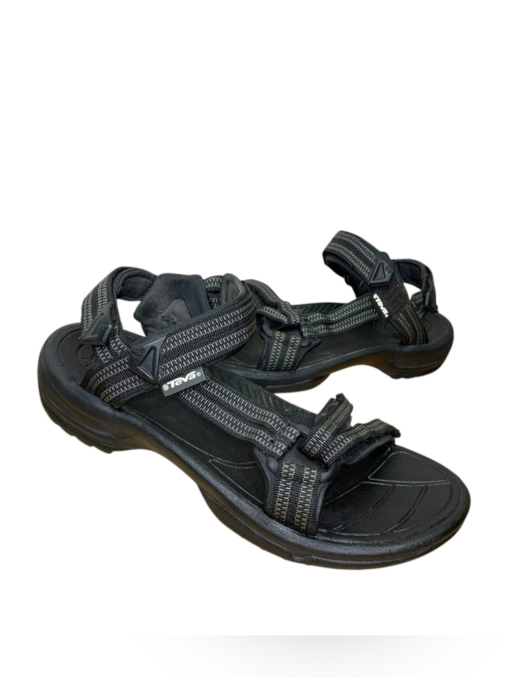 Teva Terra Fi Black Hiking Sandals 6.5 Adjustable Strap Sport Shoes Minimalist